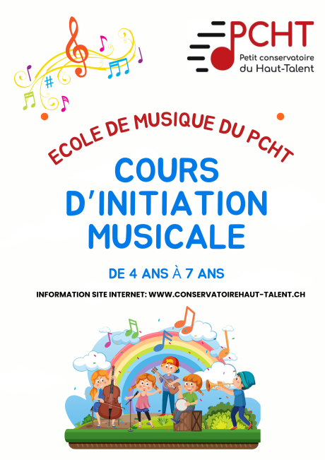 Flyer de cours d'initiation musicale pour les 4 à 7 ans